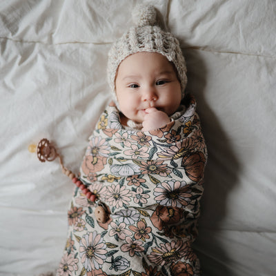 Mushie Organic Cotton Muslin Swaddle Blanket