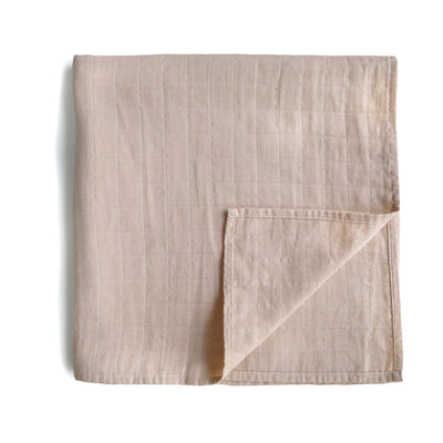 Mushie Organic Cotton Muslin Swaddle Blanket