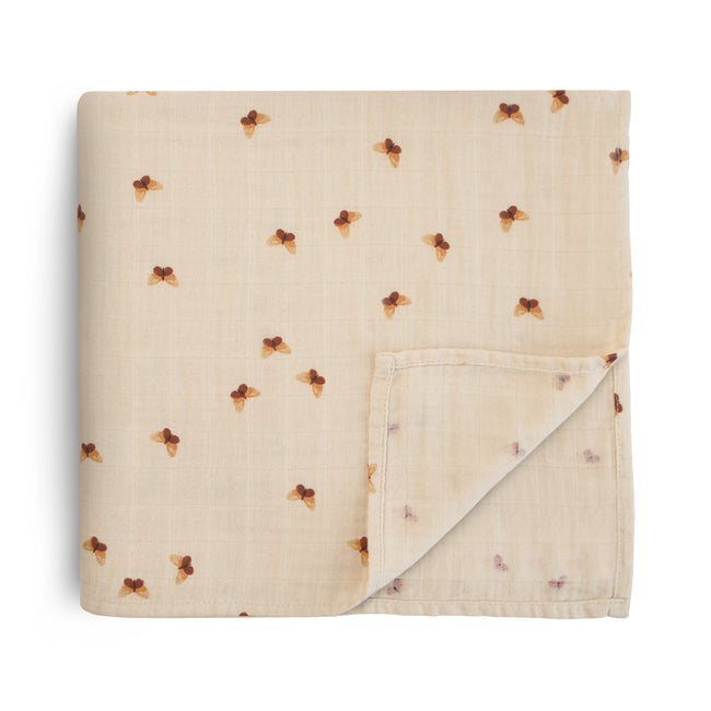 Mushie Organic Cotton Muslin Swaddle Blanket