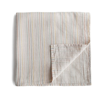 Mushie Organic Cotton Muslin Swaddle Blanket