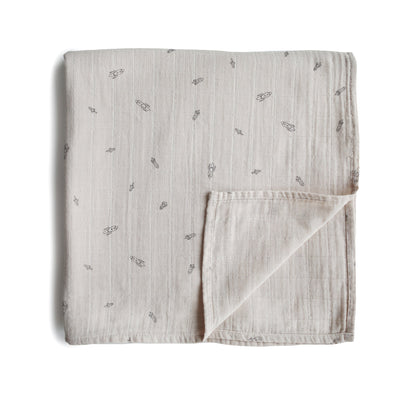 Mushie Organic Cotton Muslin Swaddle Blanket