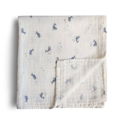 Mushie Organic Cotton Muslin Swaddle Blanket